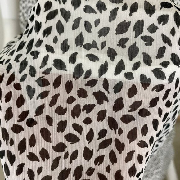 Abercrombie & Fitch Black/White Spotted Chiffon Pleated Maxi Dress - Picture 9 of 12